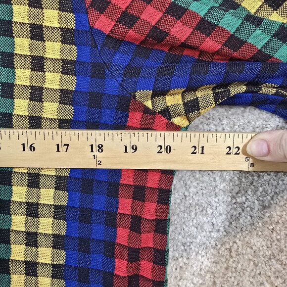 Limited Edition Units Vtg 80s Long Sleeve Polo Shirt Colorful USA Made Women's M - Picture 6 of 10